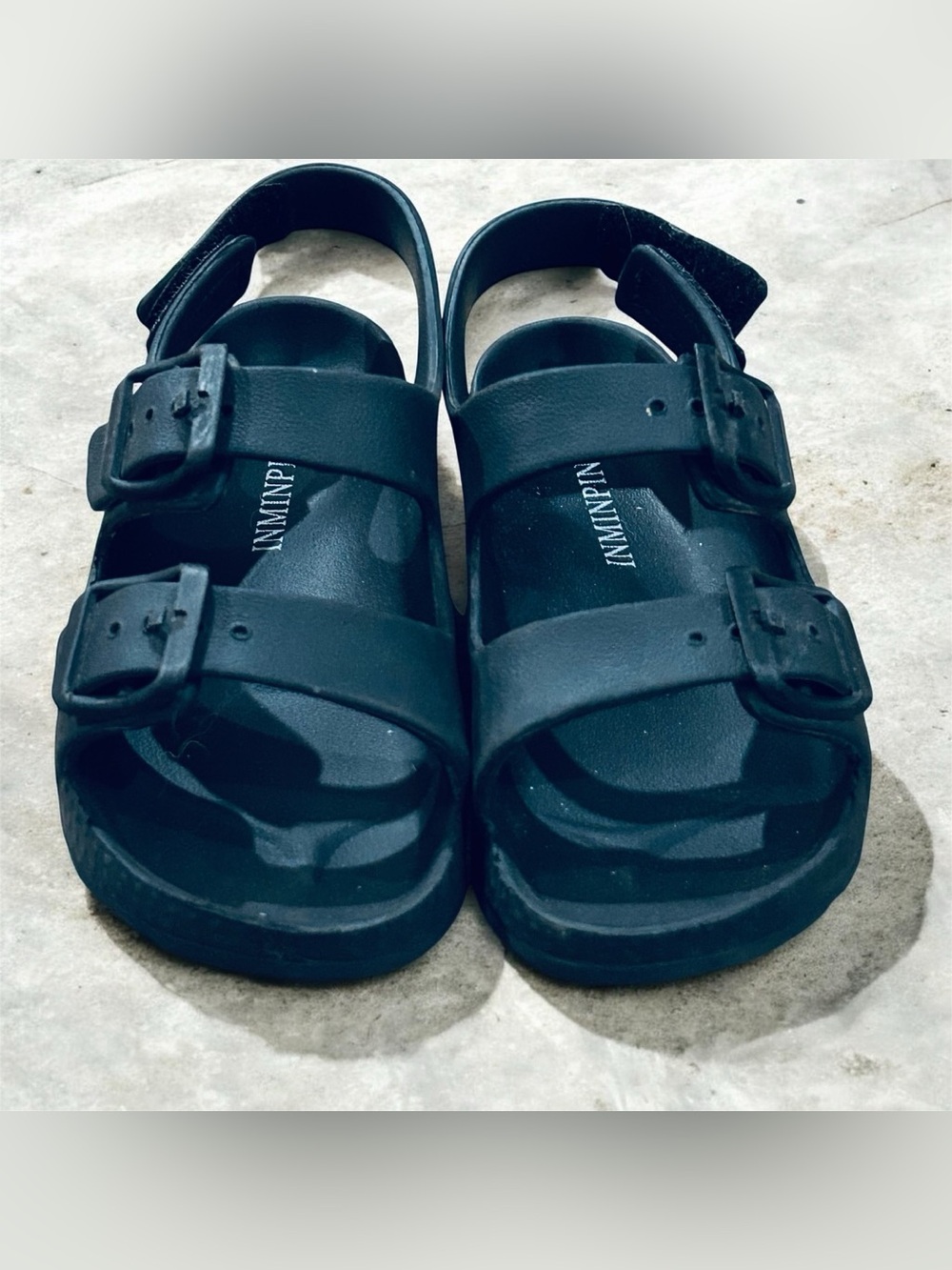 INMINPIN Toddler Boys Girls Buckle Sandals Size 9 Infant Baby Black Adjustable